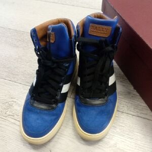 Bally Men's Blue High-Top Sneakers